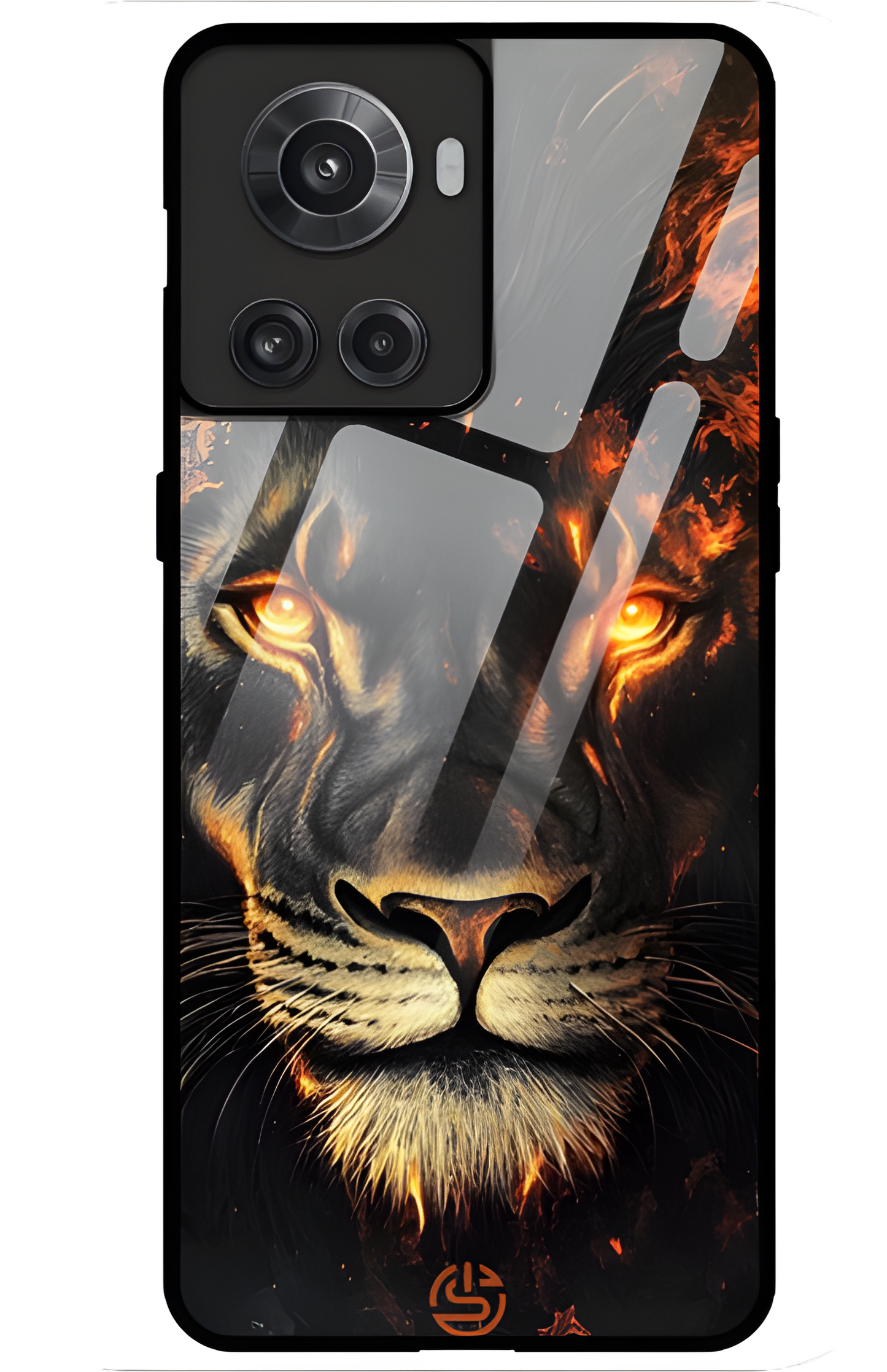 Lion On Flame Glass Case