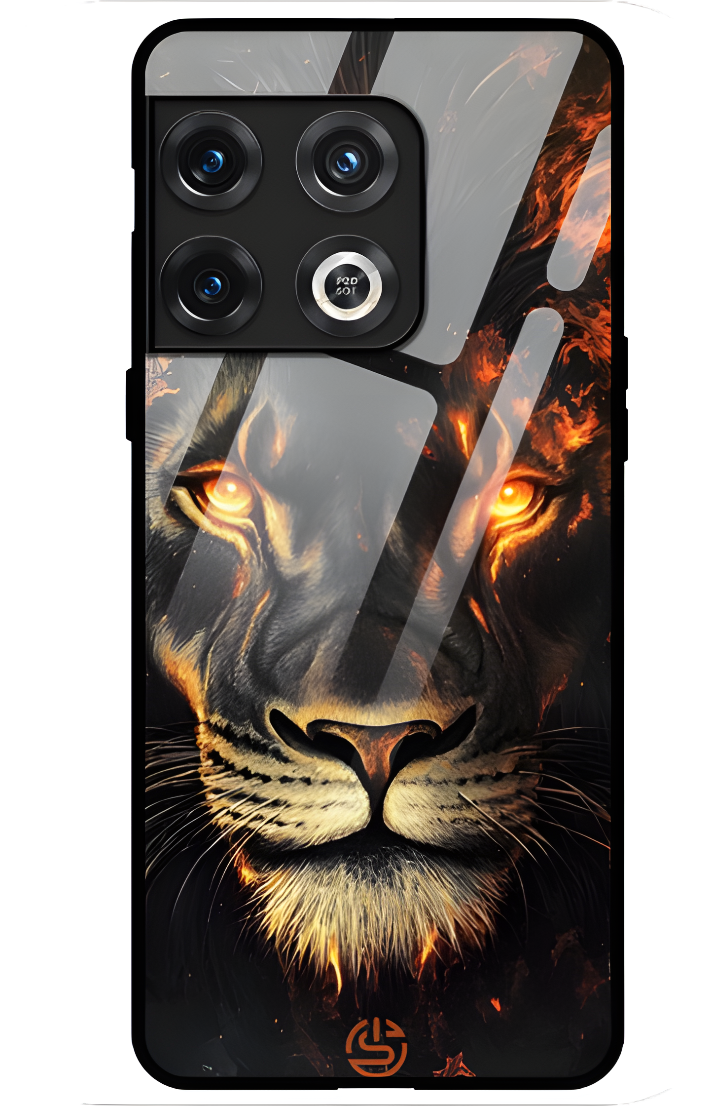 Lion On Flame Glass Case