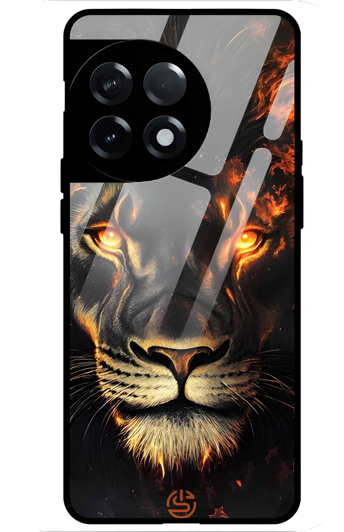 Lion On Flame Glass Case