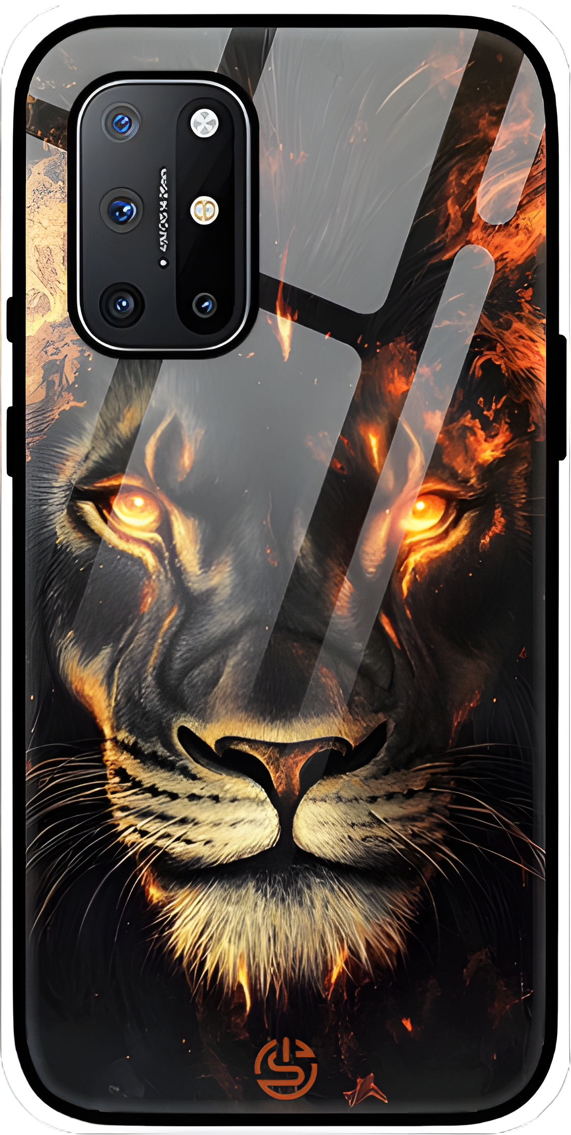 Lion On Flame Glass Case