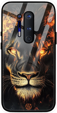 Lion On Flame Glass Case