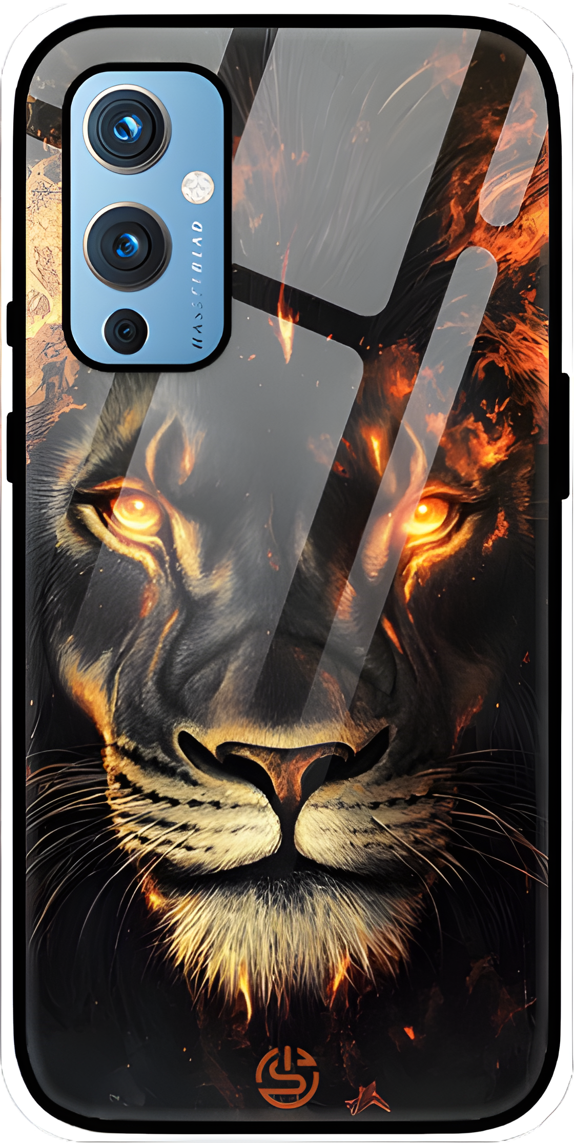 Lion On Flame Glass Case