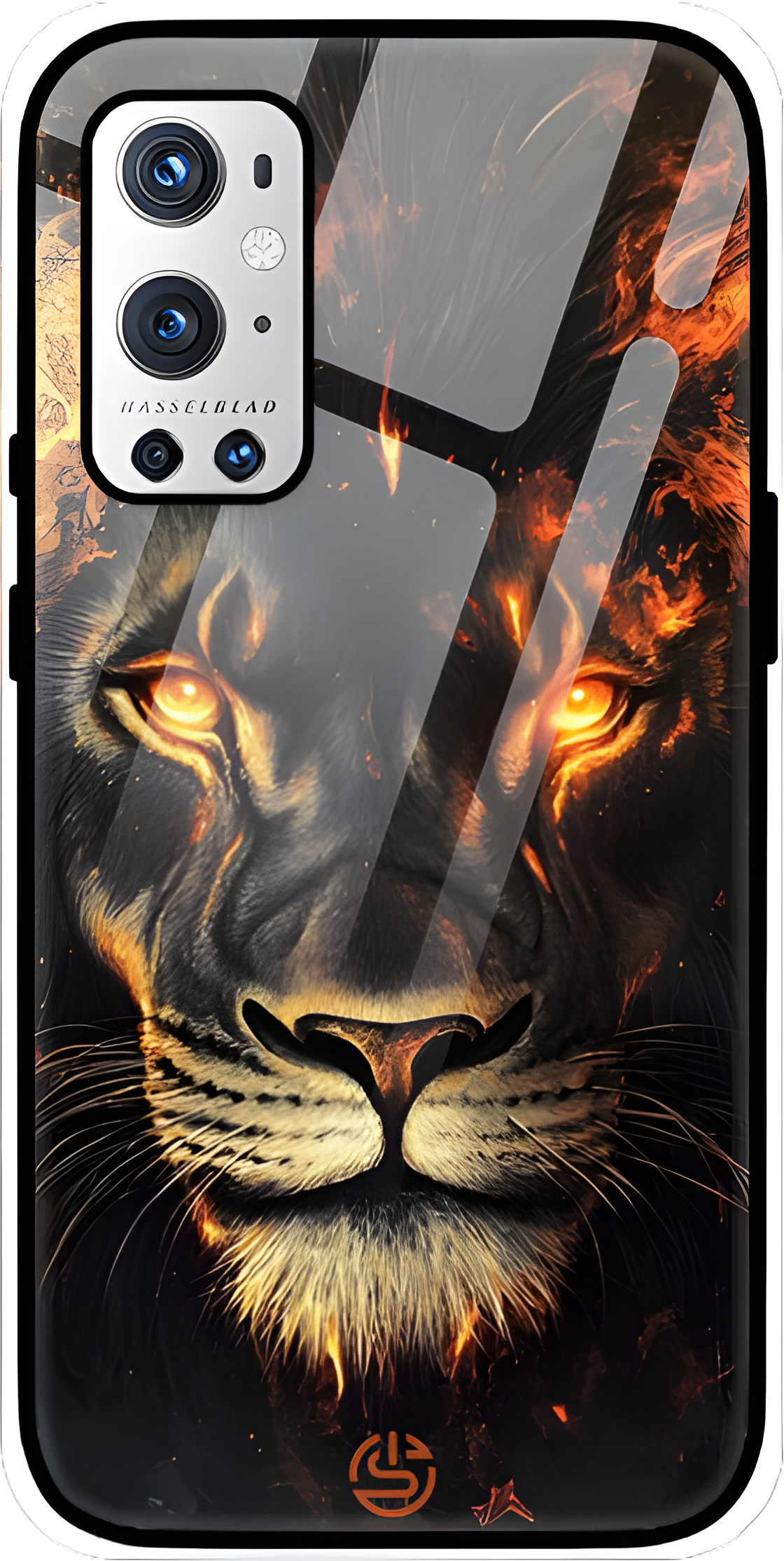 Lion On Flame Glass Case