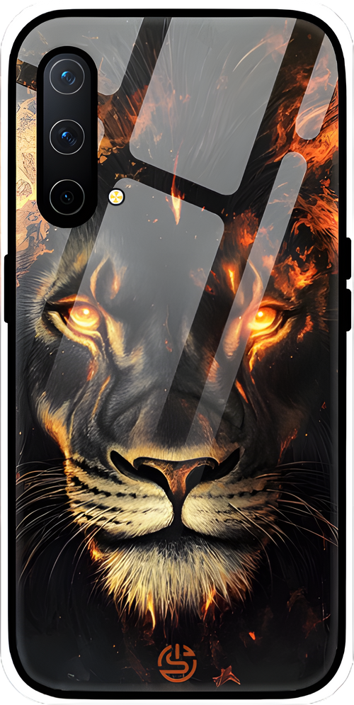 Lion On Flame Glass Case