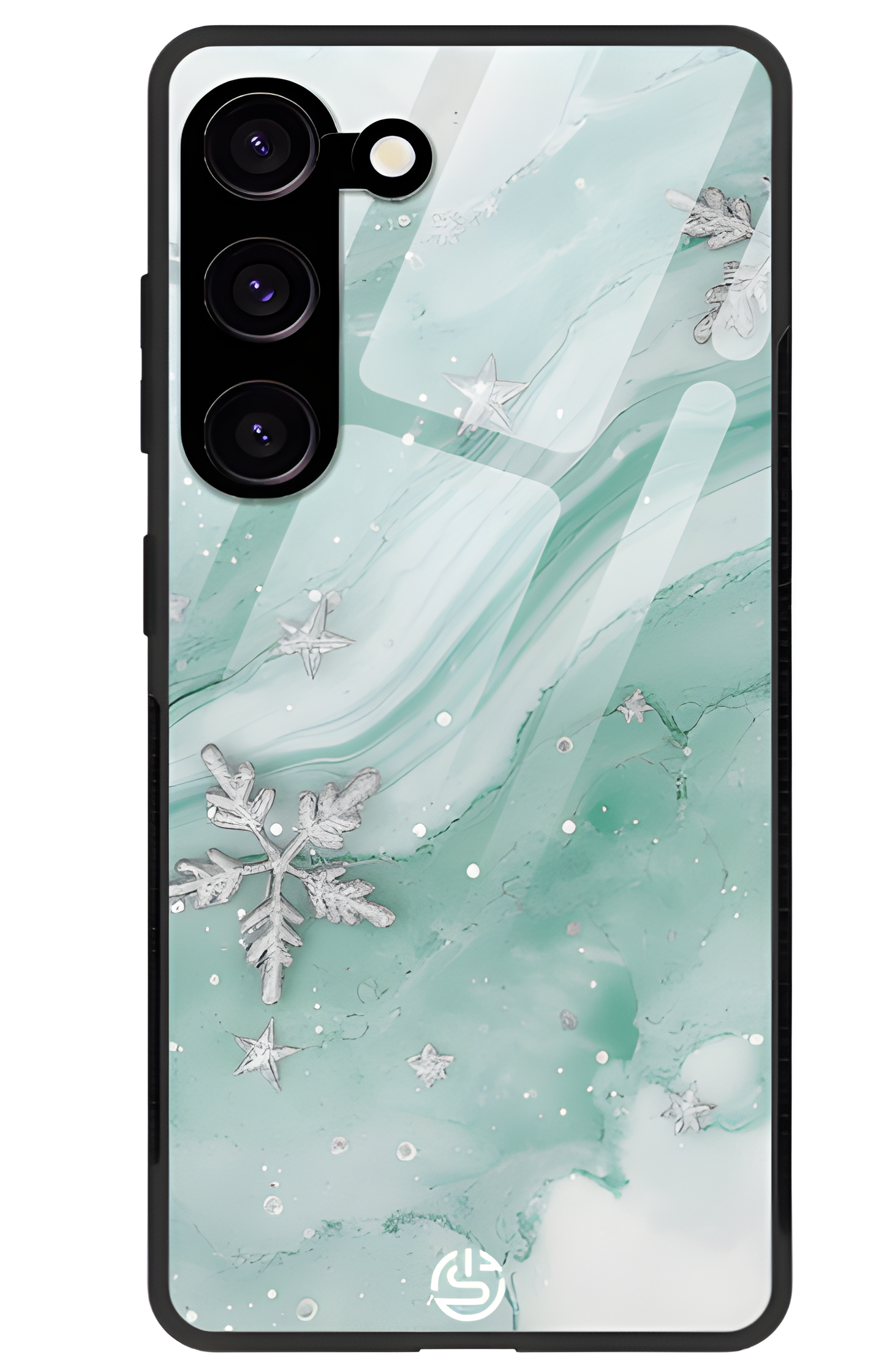 Silver Snowflake Glass Case