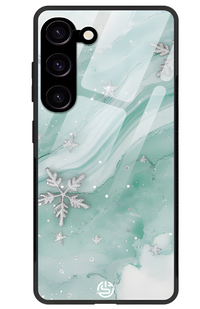 Silver Snowflake Glass Case