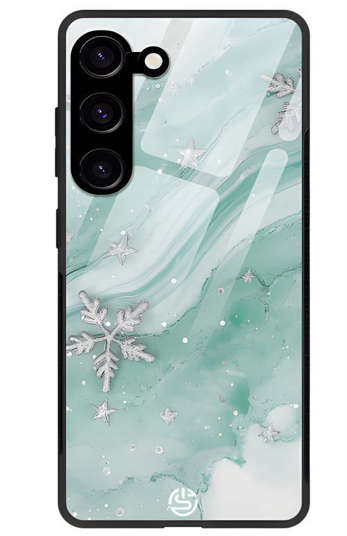 Silver Snowflake Glass Case